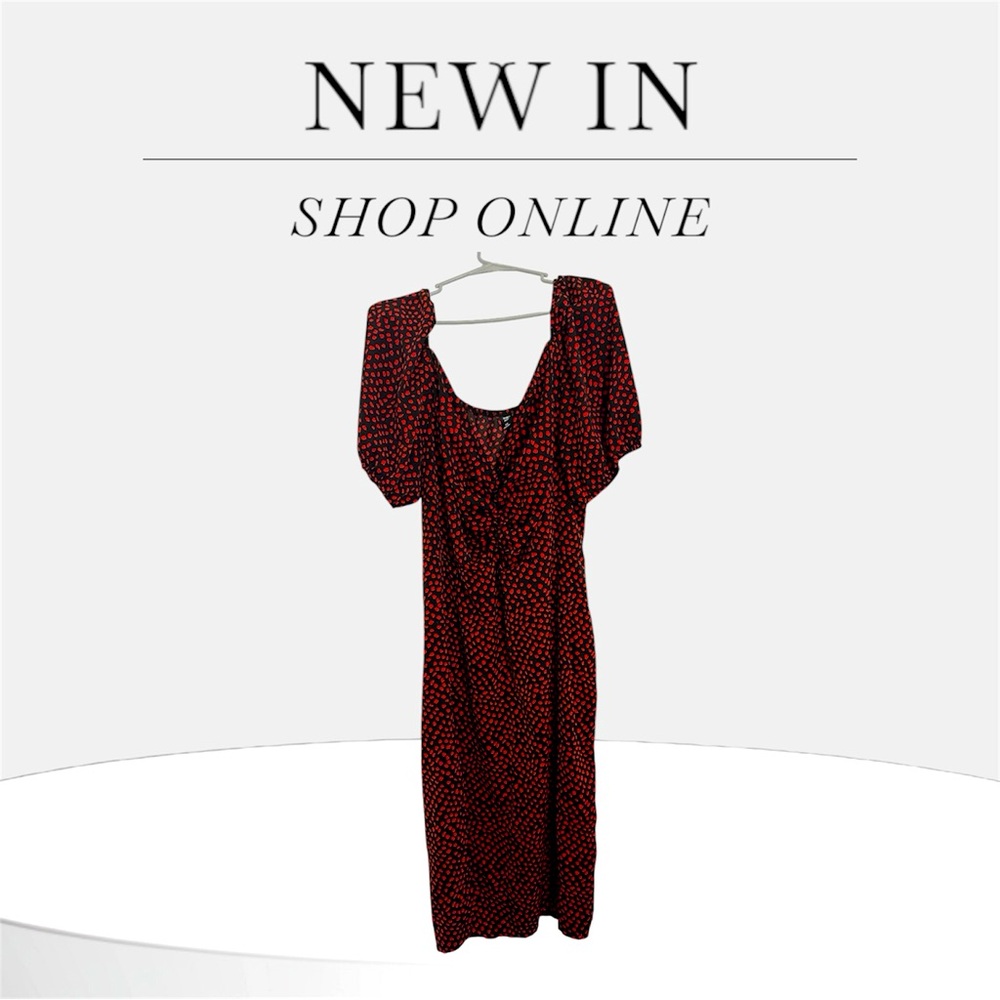 Elegant Red Polka Dot Dress